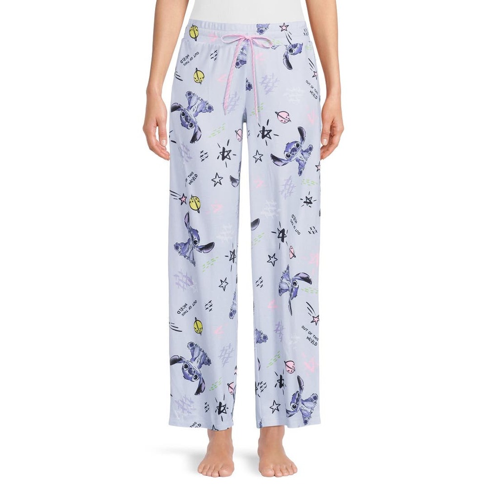 Disney Lilo & Stitch 2X (18W-20W) Women’s Sleep Pajama Pants with Pockets Blue